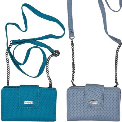 Vans Off The Wall Women's Jenna Faux Leather Perforated Crossbody Chain Wallet