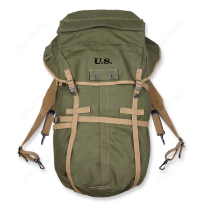 バッグ Vintage US ARMY field Pack Remake Bag I2 Vintage US Army Military Green Nylon Field Pack Backpack