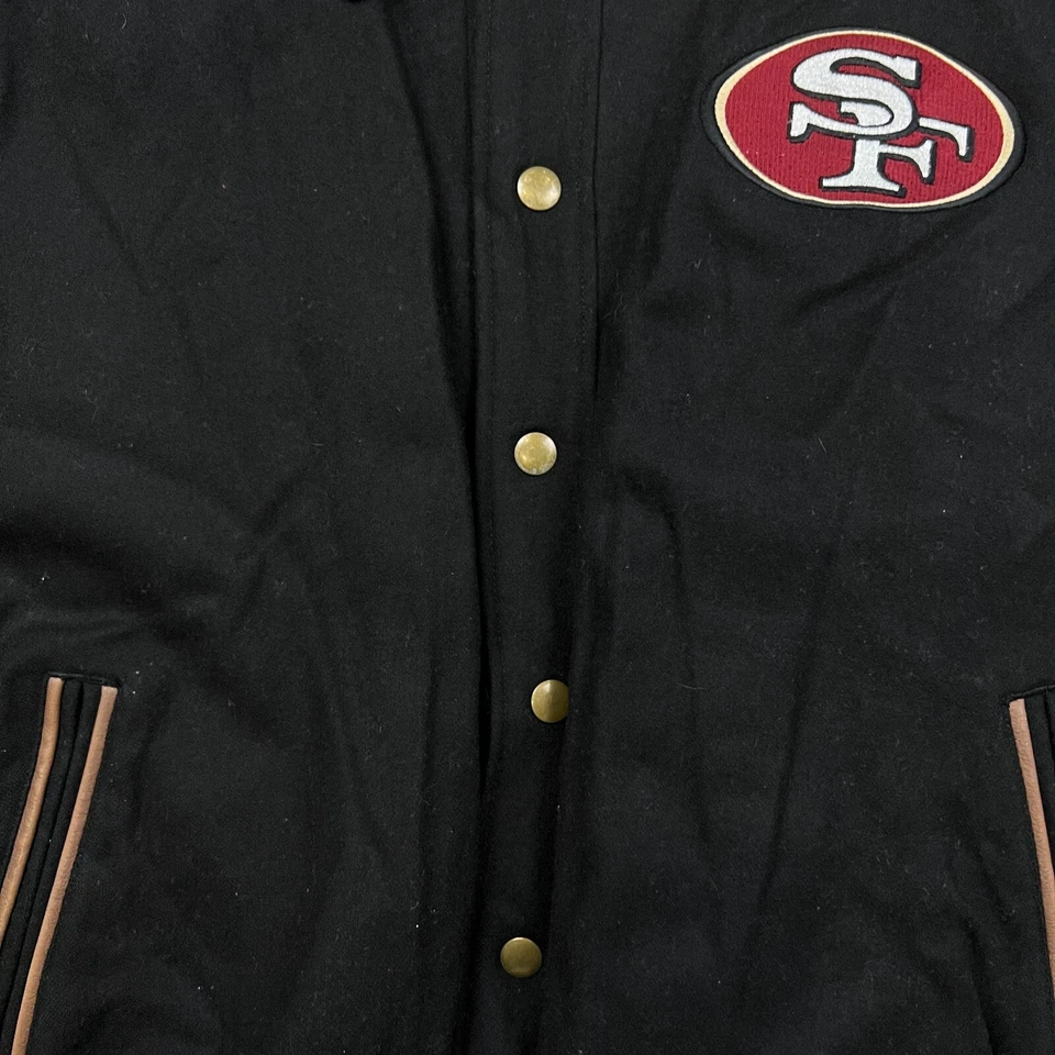 Chaqueta de cuero vintage Pro Line San Francisco 49ers Starter para hombre XL NFL fútbol americano Foto 3 de 4