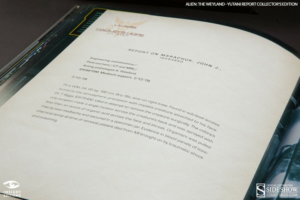 Alien The Weyland-Yutani Report Collectors Edition Hardcover Book