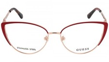 GUESS GU2813 070 Pink Havana Cat Eye Metal Optical Eyeglasses Frame 56-16-140