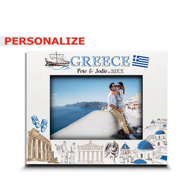 PERSONALIZE-Greece Picture frame-Wedding, Honeymoon, Vacation, Anniversary