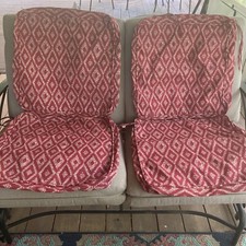 Set Of 4 New Red/ Cream Triangle Design Cushion Covers Only. 20x20x 5  Thick