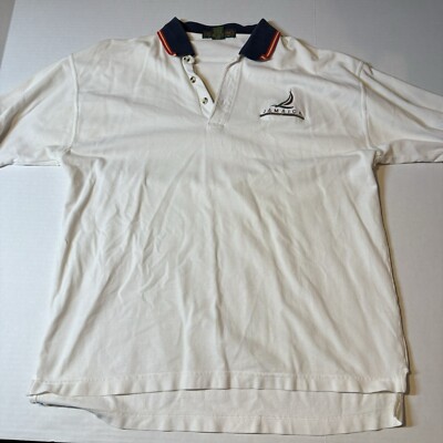 Vtg Cotton Instinct Simply Tropics Jamaica White Polo Shirt XL A2133