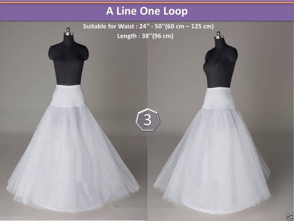 wedding bridal 1 Hoop A-Line wedding dress petticoat white Crinoline | eBay