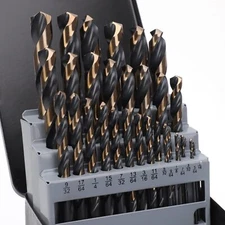 Carbide Drill Bits - 29Pcs High Speed Steel Drill Bit Set Twist Jobber Length...