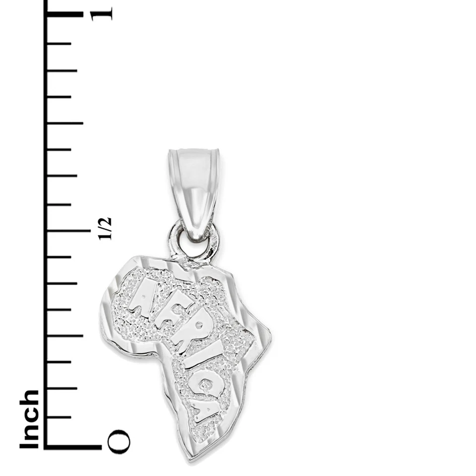 Colgante de oro blanco macizo de 10k continente africano - Regalos culturales para ella Foto 4 de 4