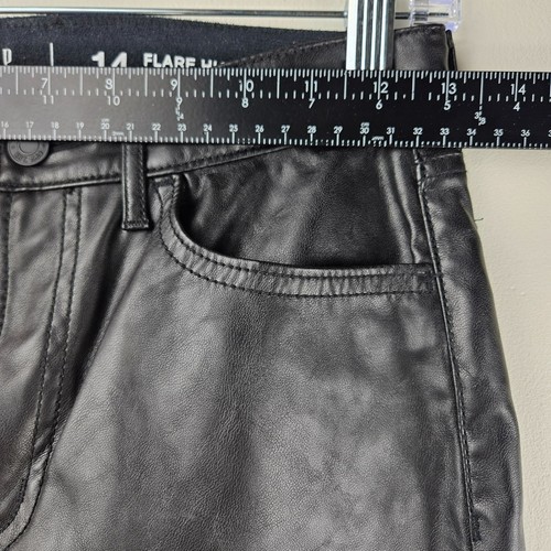 FAUX LEATHER PANTS Girls Gap Kids 14 High Rise Bell Bottom Punk Goth Biker NICE - Picture 5 of 10