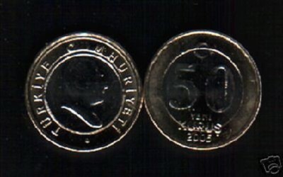 TURKEY 50 Kurus KM NEW 2005 x 20 Pcs Lot Turkish Deal BI METAL ATATURK UNC COIN