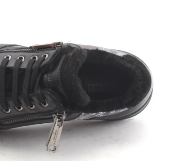 Italian Richmond 7582 Black Leather Suede Fur Lace-Up Zip-Up Sneaker Boot Richmond 7582 Black Leather Suede Fur Lace-Up Zip-Up Sneaker  main image 3