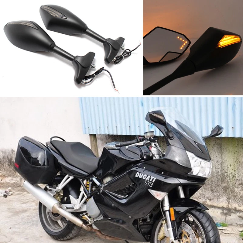2x MOTORCYCLE LED TURN SIGNAL MIRRORS FOR DUCATI ST2 ST3 ST3S ST4 ST4S 1997-2007 - Изображение 3 из 4