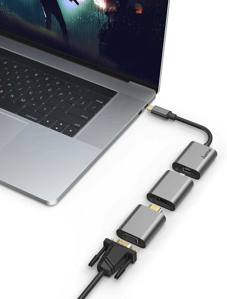 Hama 6in1 USB-C Video Adapter auf HDMI VGA Mini DP Displayport 4K Ultra HD 60 Hz - Bild 3 von 4