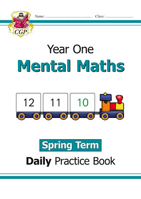 KS1 Year 1 Mental Maths Daily Practice Book Spring Term with Answer Ages 5-6 Cgp