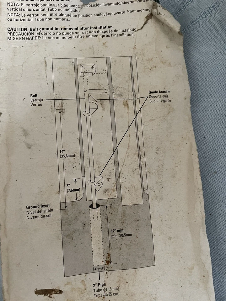 18” Heavy Duty Black Powdered Cane Bolt Rod For Fence Gate New - Image 3 of 3