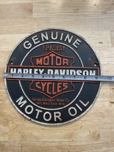 Harley Davidson Cast Iron Sign Plaque Motorcycle Garage Fatboy Collector 3 + LBS - Picture 7 of 12