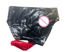 Latex gummi briefs with two handmade sheath men latex underwear 0.4mm