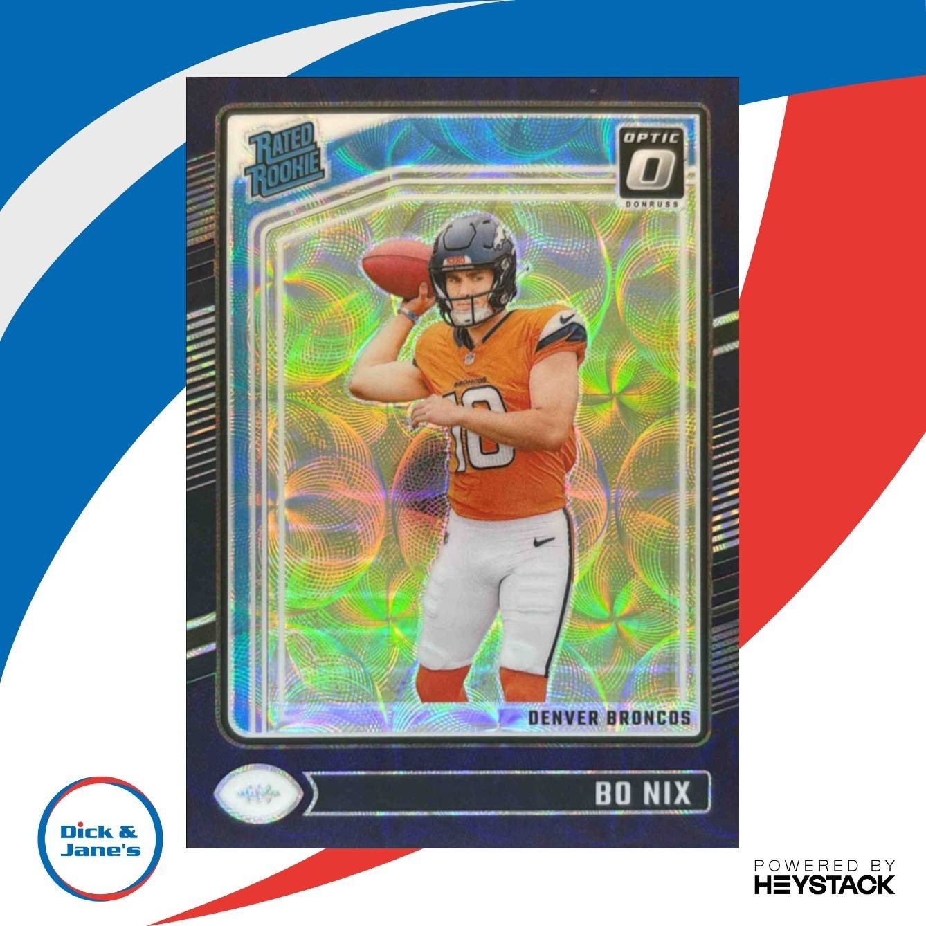 2024 Panini Donruss Optic Bo Nix Purple Scope #209 Rated Rookie Denver Broncos