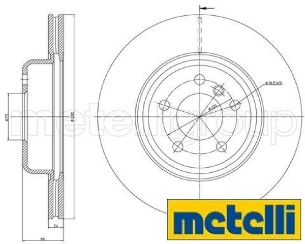 2X Bremsscheibe Metelli 23-1253C 2 Bremsscheiben Vorderachse Vorne FüR BMW-image