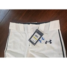 Under Armour Baseball Pants Boys Medium White B IL Utility Piped 1374380 NEW