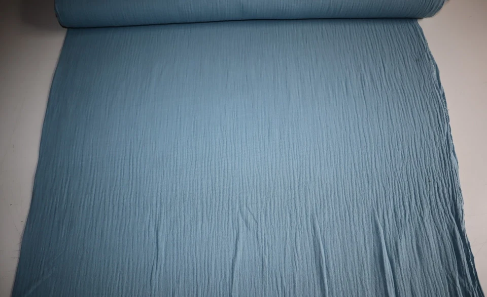Musselin - Double Gauze, altblau, Breite: ca. 130 cm, Mat: 100% Baumwolle - Bild 3 von 4