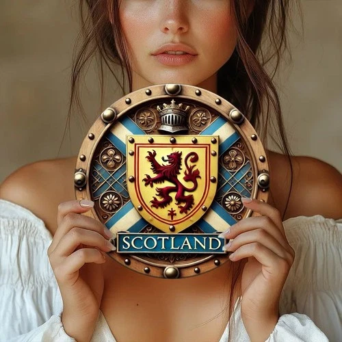 Vintage Scottish Lion Rampant Scotland Text Wooden Tin Metal Signs Home Décor8x8