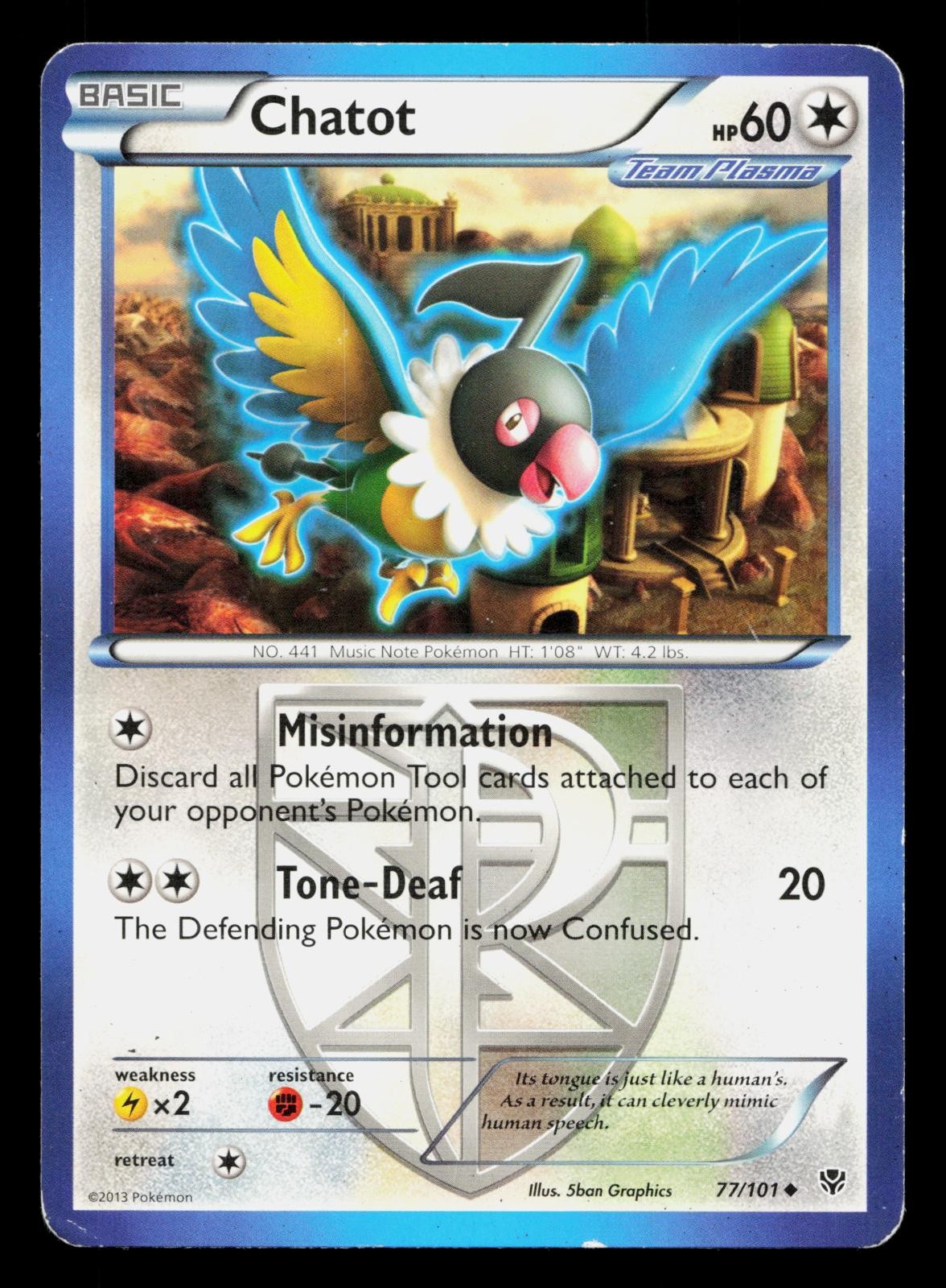 CHATOT 77/101 UNCOMMON PLASMA BLAST POKEMON HP
