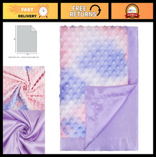 Soft Tie Dye Minky Baby Blanket for Girls - Luxury Satin Backing, 30x40 Inch, Nu
