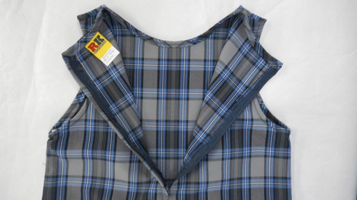 Girls R/K Blue & Gray Plaid Kick Pleat Uniform Jumper Dress 1/2 Sz 81/2 & 201/2 - Picture 2 of 5