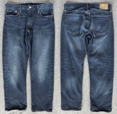 Polo Ralph Lauren Thompson Relaxed Jeans 33x30 Dark Wash Stretch Blue Denim