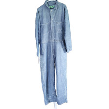 Vintage Universal Overall Coveralls Men's 46 Blue Herringbone Distressed