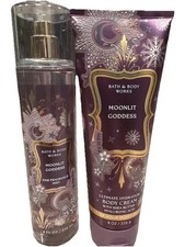 Bath  Body Works MOONLIT GODDESS Fine Body Spray  Body Cream - 8 oz Set of 2 
