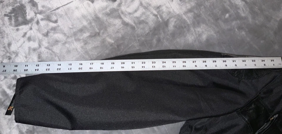 Xelement Black LG  Wind/Waterproof Armored Padded Motorcycle Jacket - Image 3 of 4