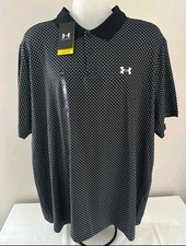 Under Armour Playoff 3.0 Black/ White Print S/S Polo Shirt 1377377-003 Size XL