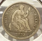 1872 Seated Liberty Half Dime 5C Silver US Coin - VF Detail