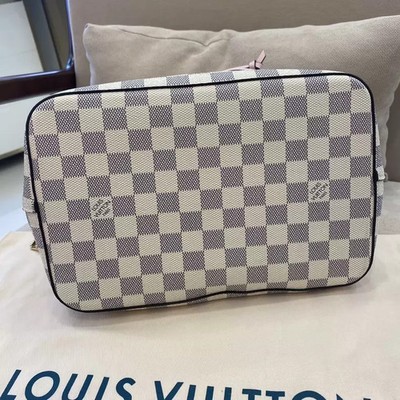 Louis Vuitton Neo Noe Bucket Bag Medium Damier Azur Canvas Pink