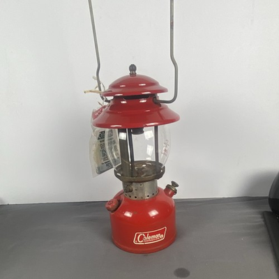 #ad #ad Coleman 200A 200A 70 Red Oil Lantern Pyrex Globe Metal Glass 14in $110.00