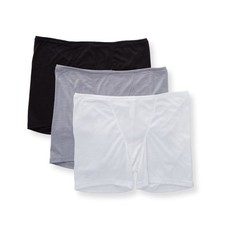 Hanes Women's 3 Pack ComfortSoft Lounge Boxer, 7, Black/White/Heather Grey