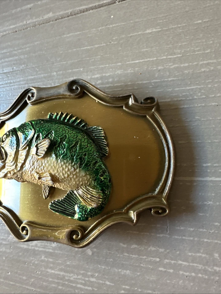 DE COLECCIÓN 1978 RAINTREE 3D LARGEMOUTH BAJO HEBILLA LATÓN HECHO EN EE. UU. Foto 3 de 4