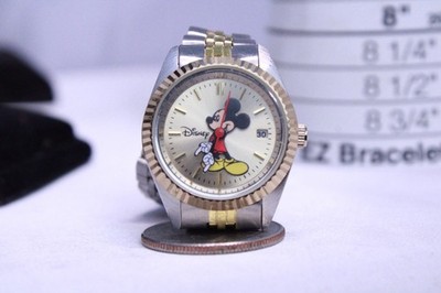 Vintage Lorus  By Seiko Lady Mickey Mouse  Date Watch  Tone Gold Presidential