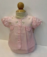 Will'beth Newborn Baby Girl Delicate Embroidered Infant Diaper Set NWT Sz0