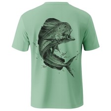 Mens Fishing Shirts UPF 50 Sun Protection Short Sleeve UV T-Shirts Breathabl...