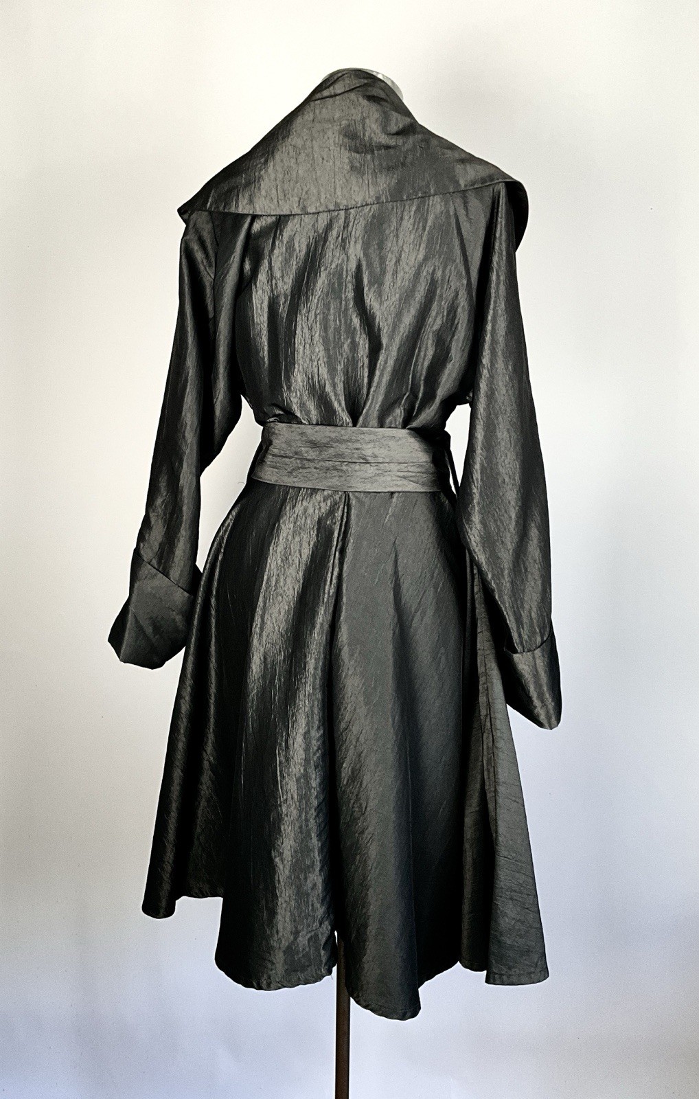 Vintage Early 1980's Willi Smith WilliWear Taffeta Belted Hourglass Coat image 3