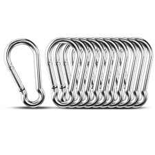 Small Carabiner Clip Hookspcs 1.57 inch Carabiners Heavy Duty, 304 1.57 IN 10