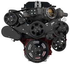 Black Chevy Lsa And Ls9 Serpentine Kit - Ac Power Steering Black Chevy Lsa And Ls9 Serpentine Kit - Ac Power Steering