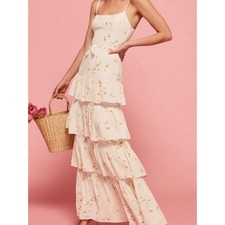 Reformation Foxglove Tiered Maxi Dress Cottagecore Whimsy Size 0
