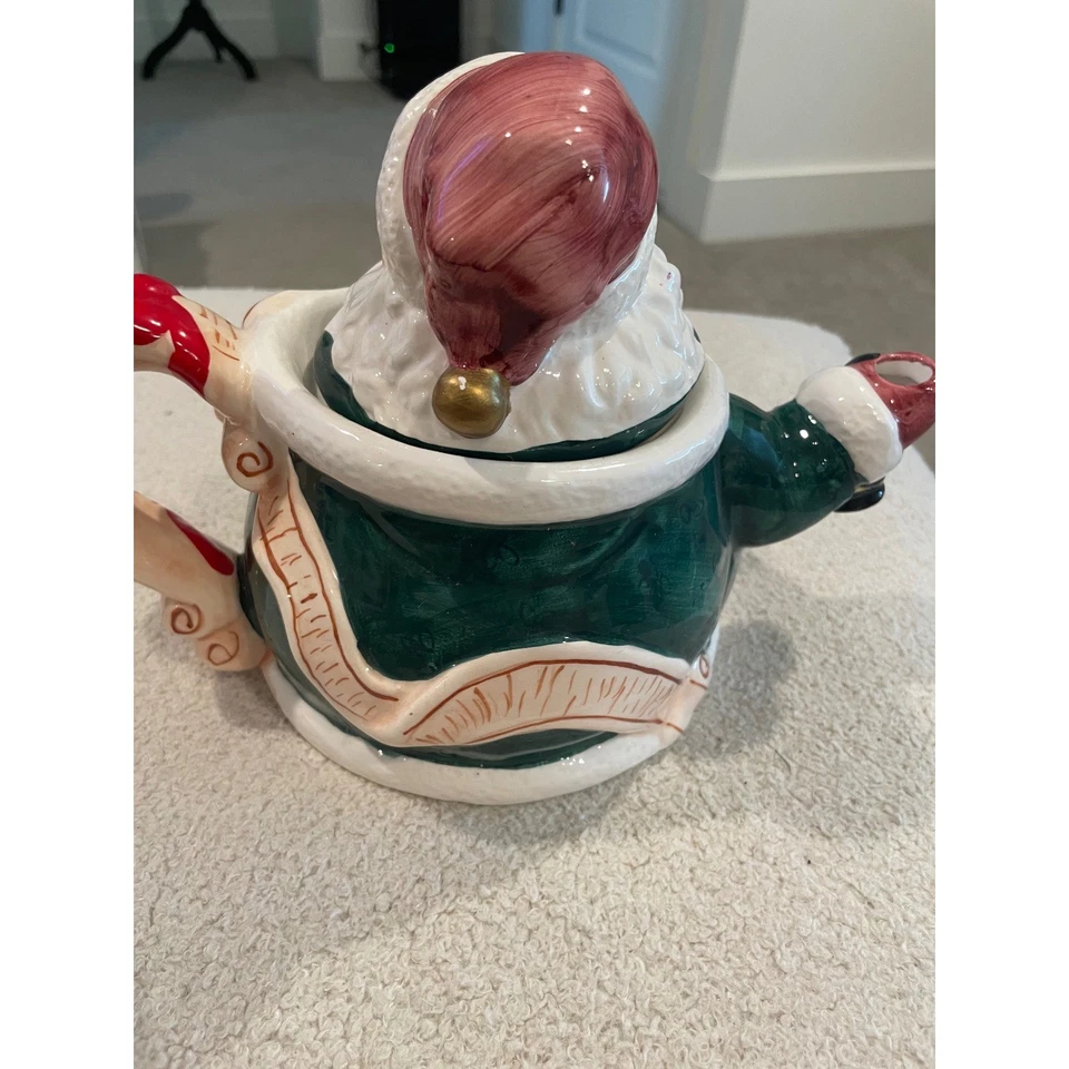 Tetera de cerámica de Papá Noel decoración navideña decoración festiva Foto 2 de 4