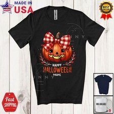 Happy Halloween; Adorable Pumpkin Face; Custom Name Girls Family Group T-Shirt