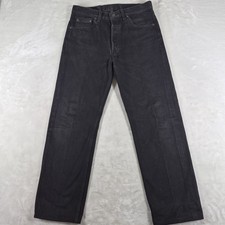 Vintage Levi's 501 Jeans 33x30 Black Denim Button Fly Made In USA 90s