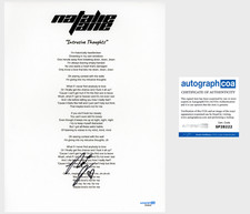 'Natalie Jane' Signed Lyric Sheet 'Intrusive Thoughts' Pop Singer ACOA