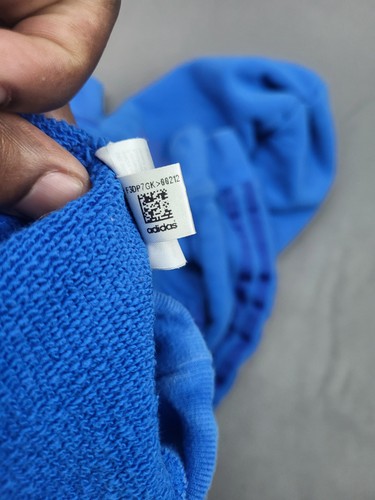 Adidas Ivy Park Hoodie Kids XS Blue Lightweight Sweatshirt Kangaroo Pouch Stripe - Picture 8 of 9